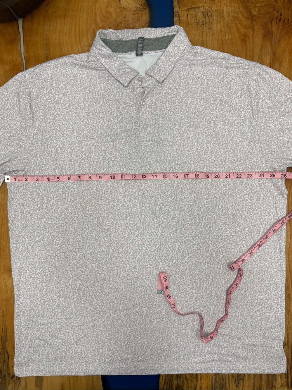 AndersonOrd Men’s XXL Golf Polo Gray Pink Floral Print Stretch Performance - Picture 2 of 8